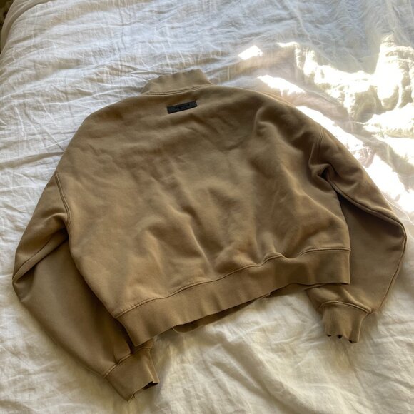 ESSENTIALS Fear of God beige half zip sweatshirt womens size M - Picture 4 of 6